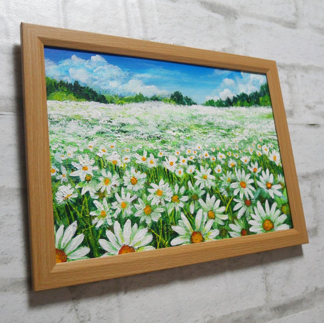 油絵 絵画【マーガレットのお花畑】