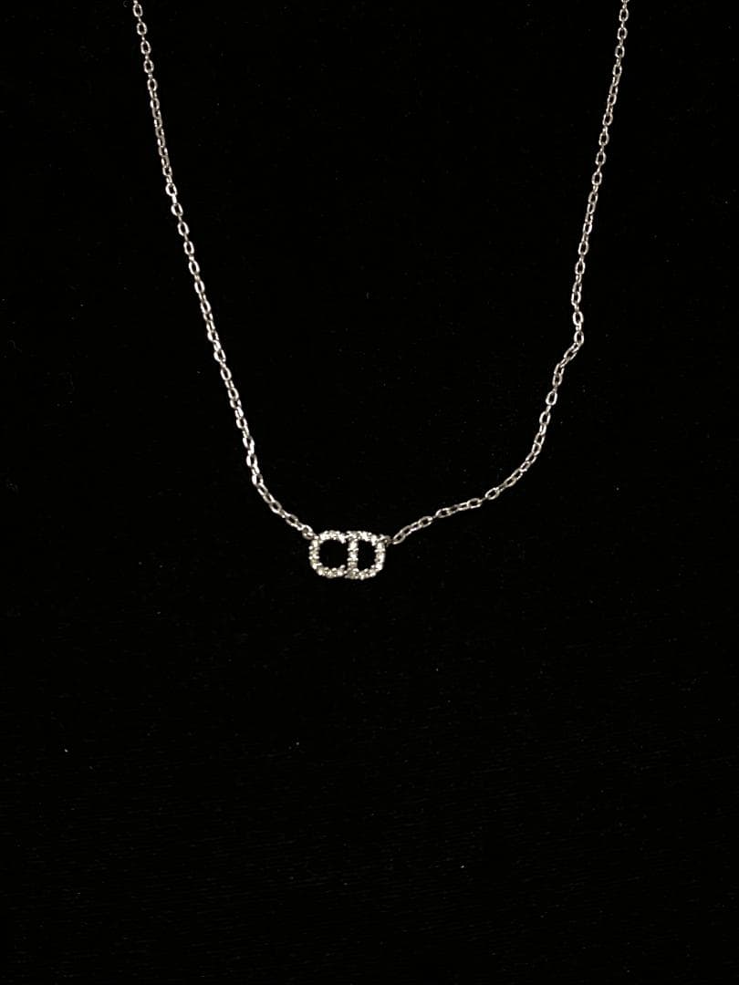 DIOR クリスタル シルバーネックレス