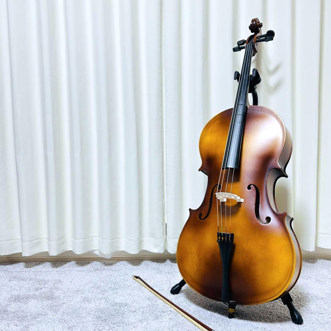 【極美品】チェロ 4/4フルサイズ 弓付き 入門 初心者 弦楽器