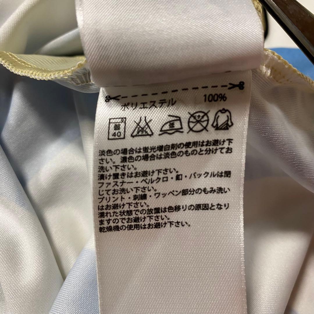 『adidas』アディダス（F）白/青/黒/Tシャツ/Vネック/刺繍ロゴ/半袖