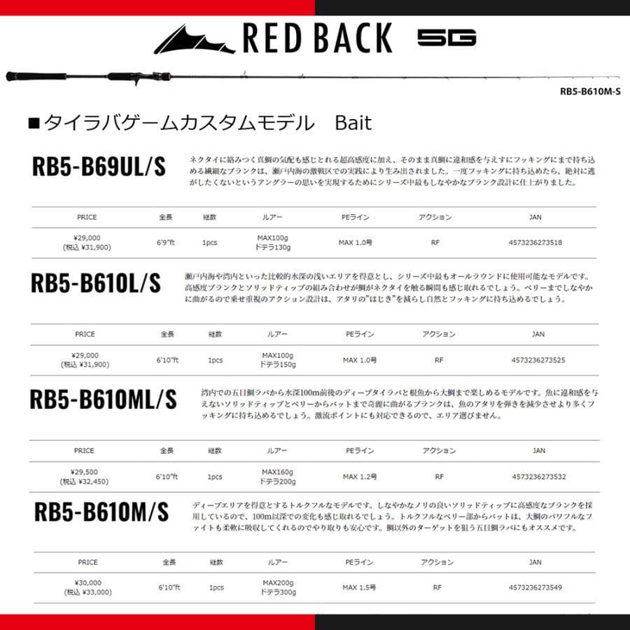 新品♪メジャークラフト 5G RB5-B610L/S タイラバ
