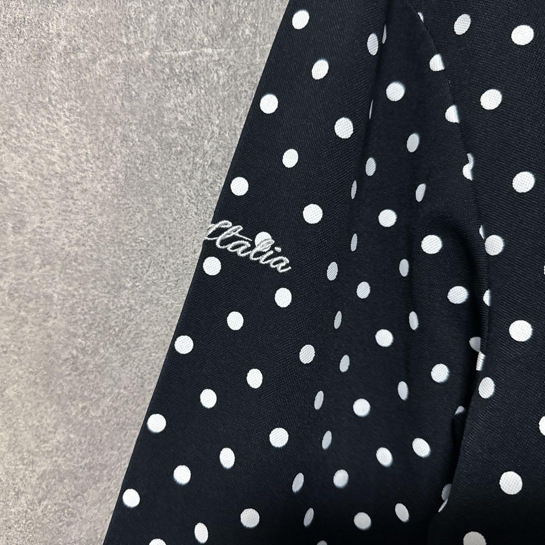 FILA GOLF フィラゴルフ ドット柄 長袖 ポロシャツ ブラック LL