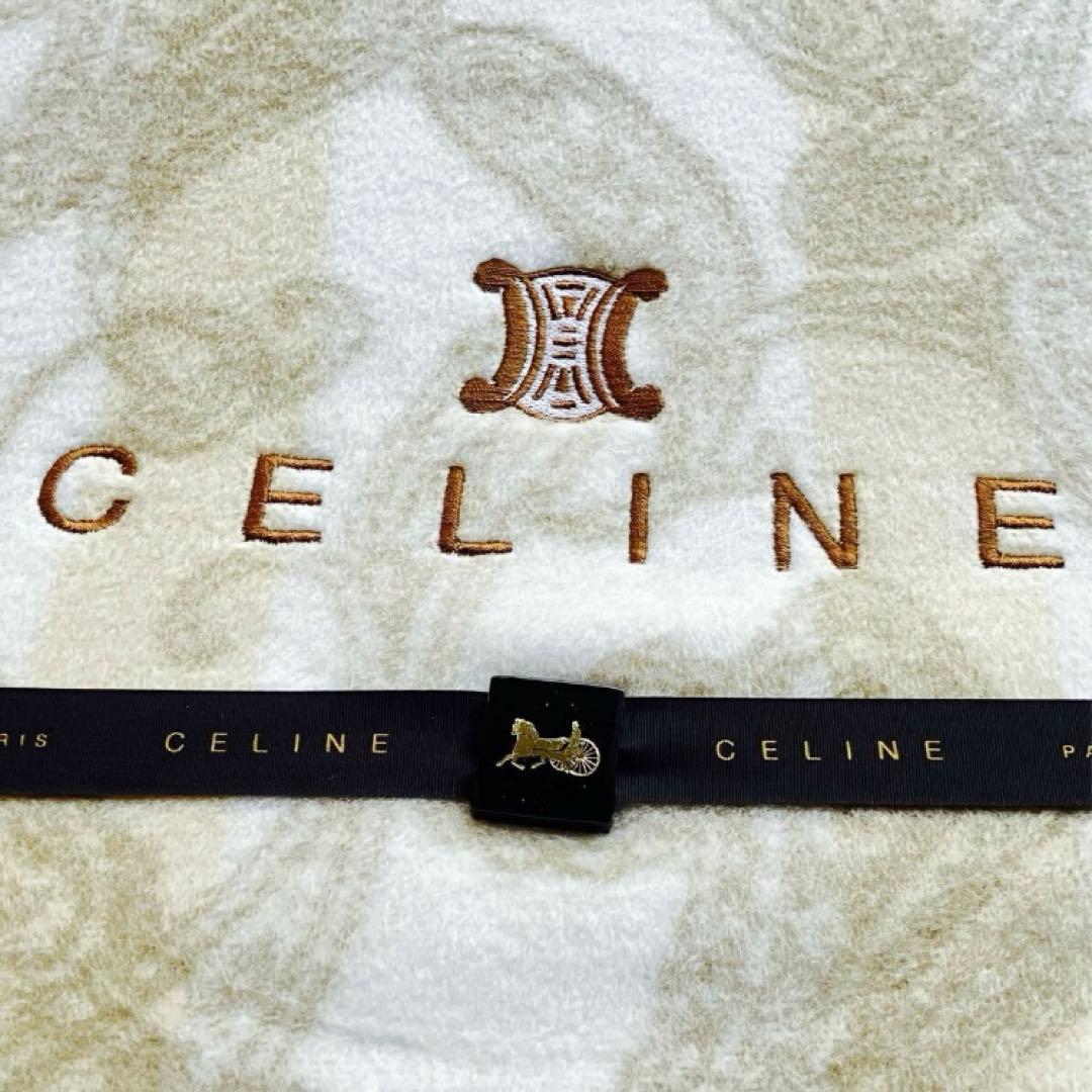 ◆ CELINE セリーヌ 綿毛布 シルキータッチ シングル ベージュ