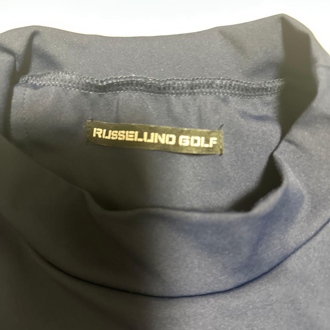 美品RUSSELUNOGOLFラッセルノゴルフネイビー 長袖シャツサイズ5