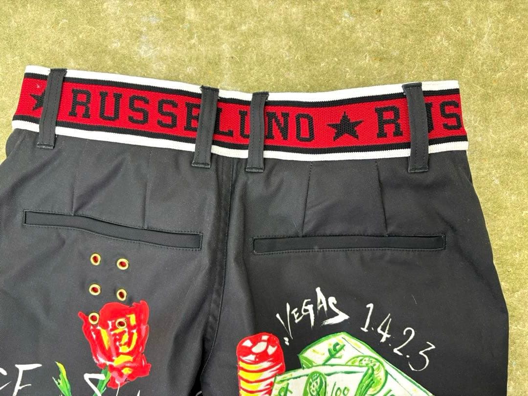 【新品未使用】Russeluno ゴルフパンツ ブラック細身 定価30,800円