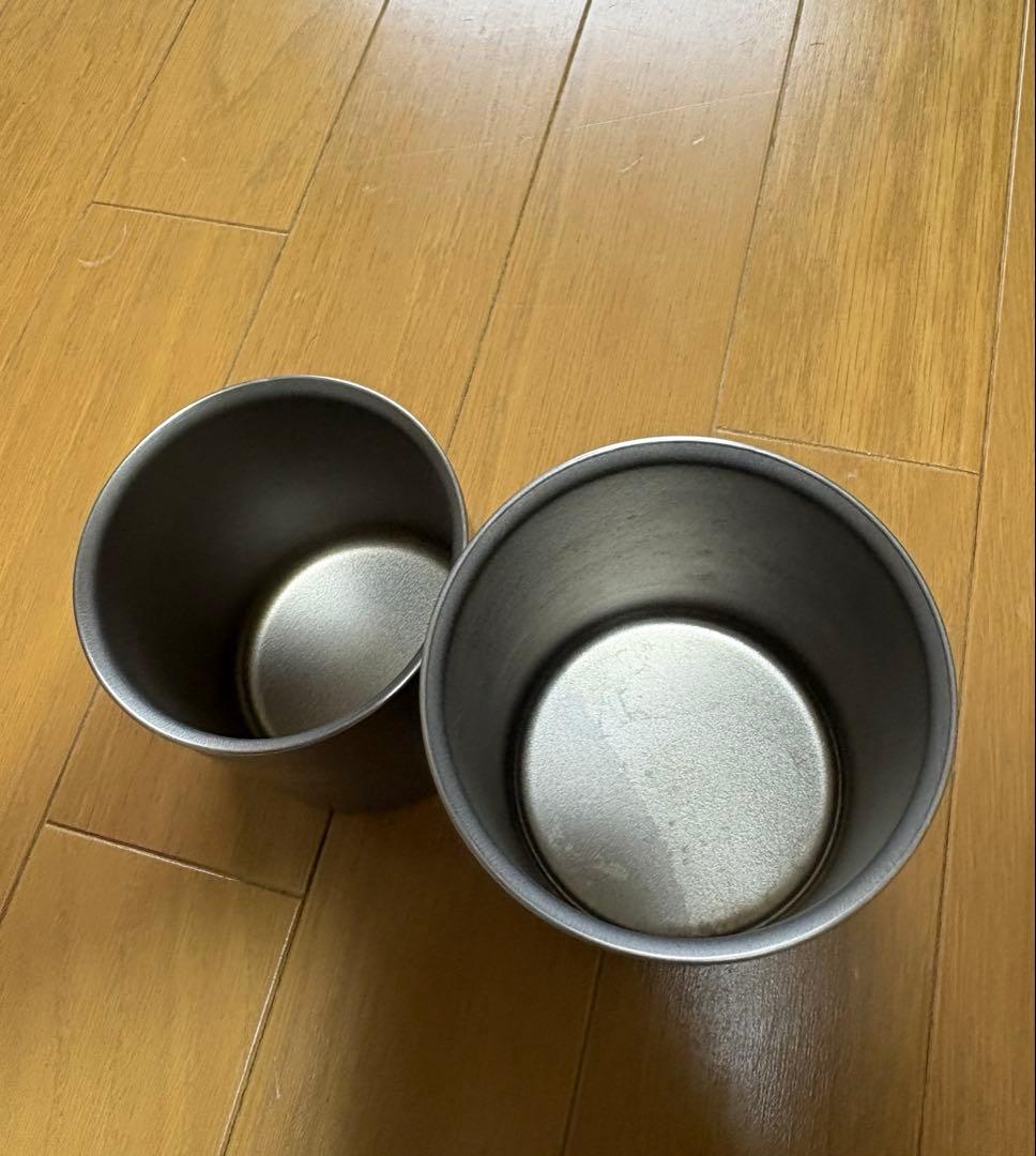 【スノーピーク】美品チタン スタッキングマグ雪峰セット　H450&H300