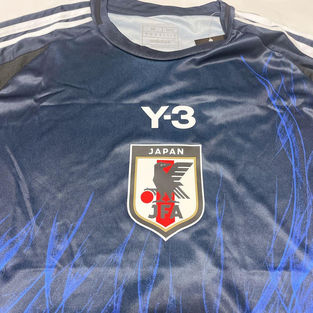 メンズ サッカーユニホーム日本代表ジャージ素材 青い炎グラデーションM タグ付き