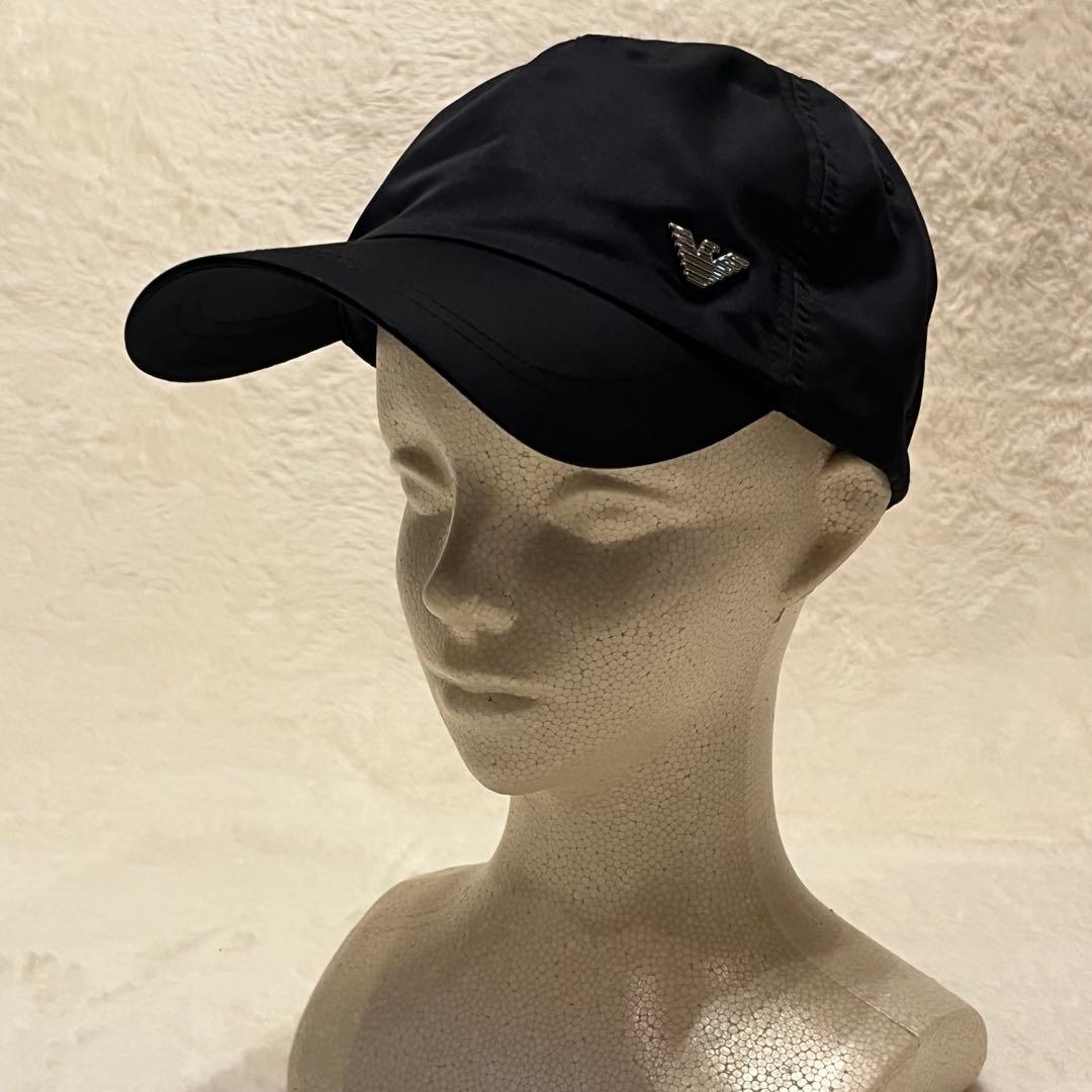【美品】EMPORIO ARMANI メタルロゴ キャップ ナイロン イーグル