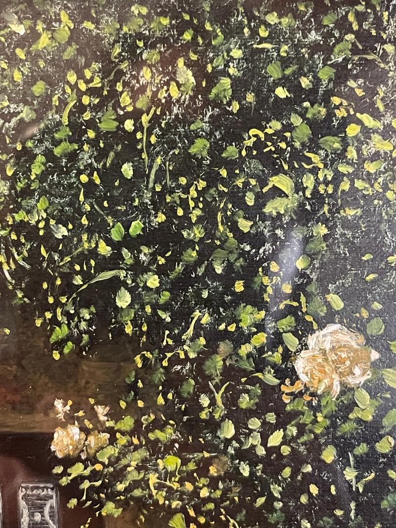 「真作」中司満夫「光の搖らぎ」風景画　油彩画　額装　サイン有り　F3号
