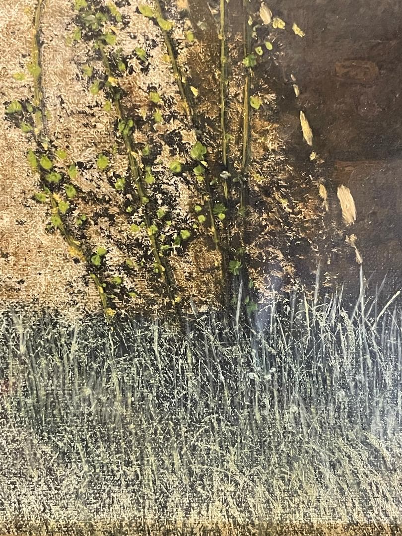 「真作」中司満夫「光の搖らぎ」風景画　油彩画　額装　サイン有り　F3号