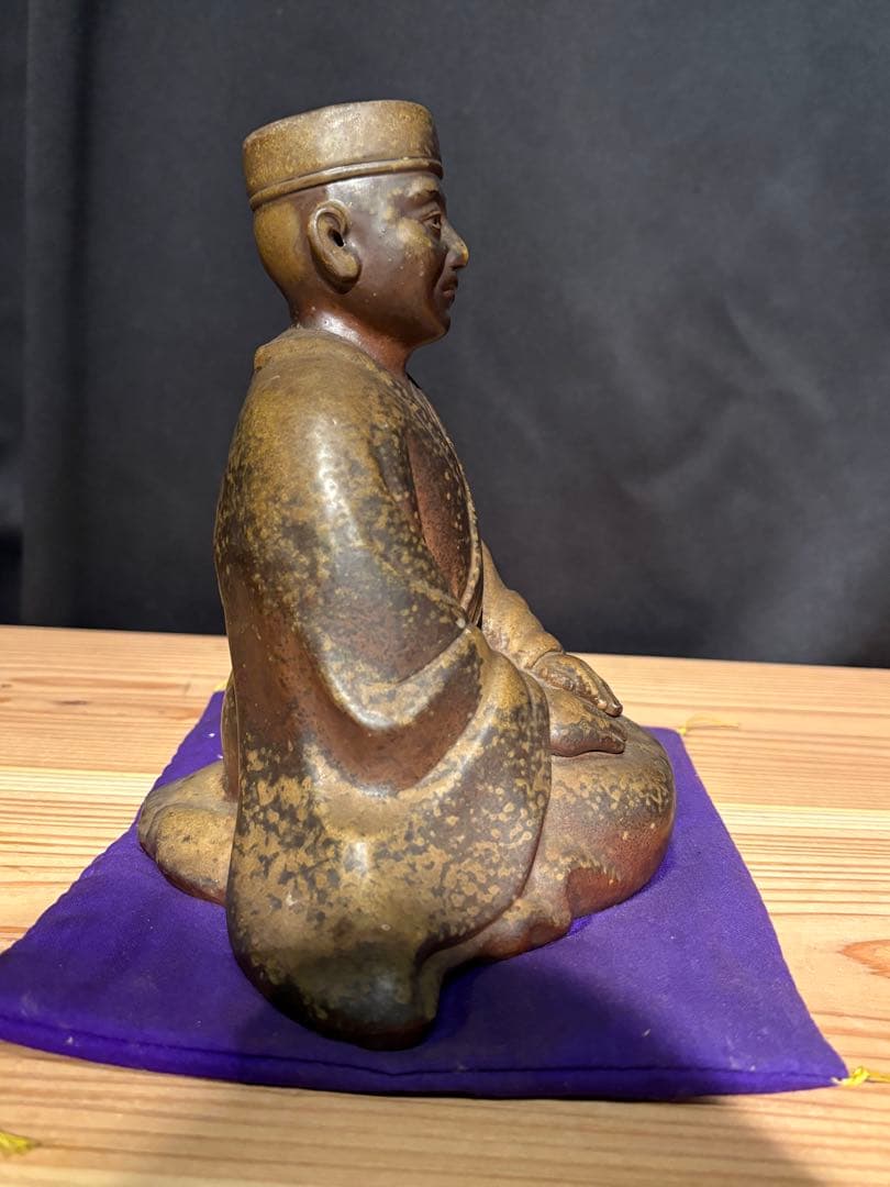 和装人物坐像 陶器置物 茶道 床の間飾り 古風インテリア
