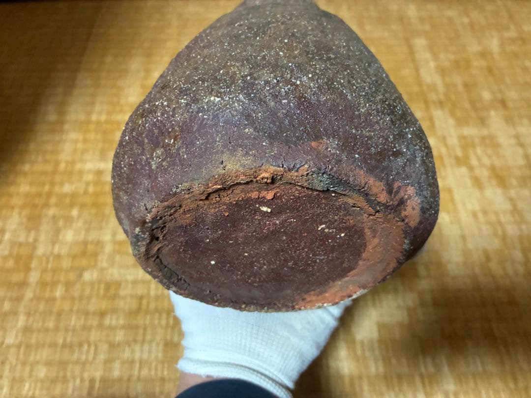 古い 陶器 うずくまる 壺 花入 時代物