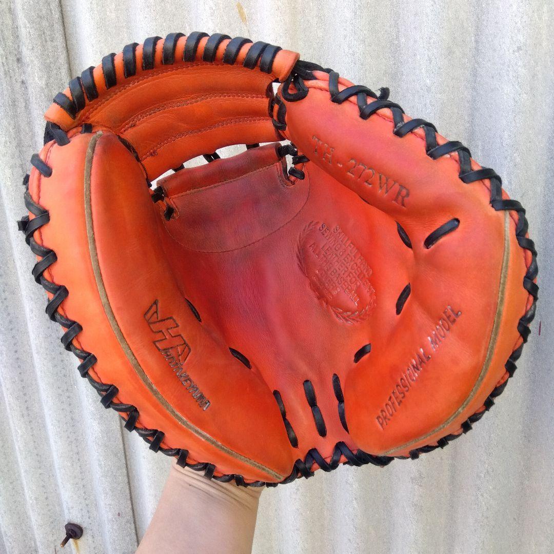 【美品】野球 グローブ 軟式 一般 キャッチャーミット ハタケヤマ