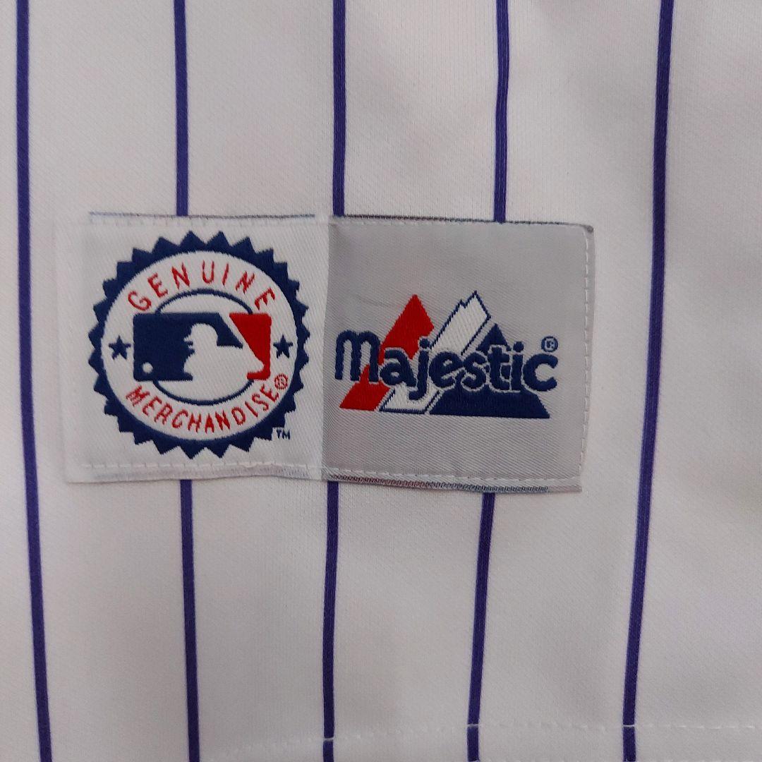 【MLB】マジェスティック ロッキーズ 刺繍 ユニフォーム XL 白