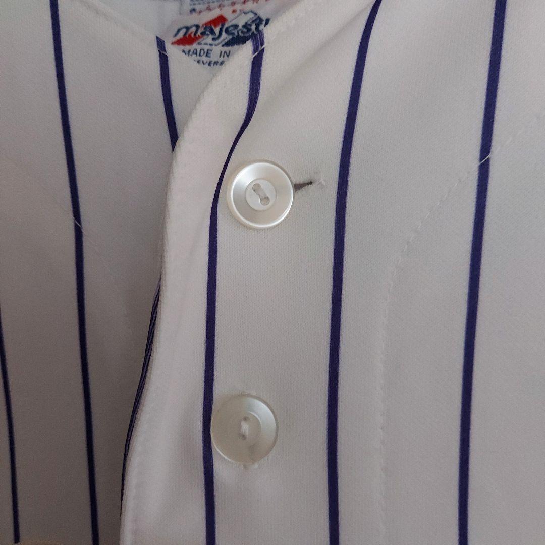 【MLB】マジェスティック ロッキーズ 刺繍 ユニフォーム XL 白