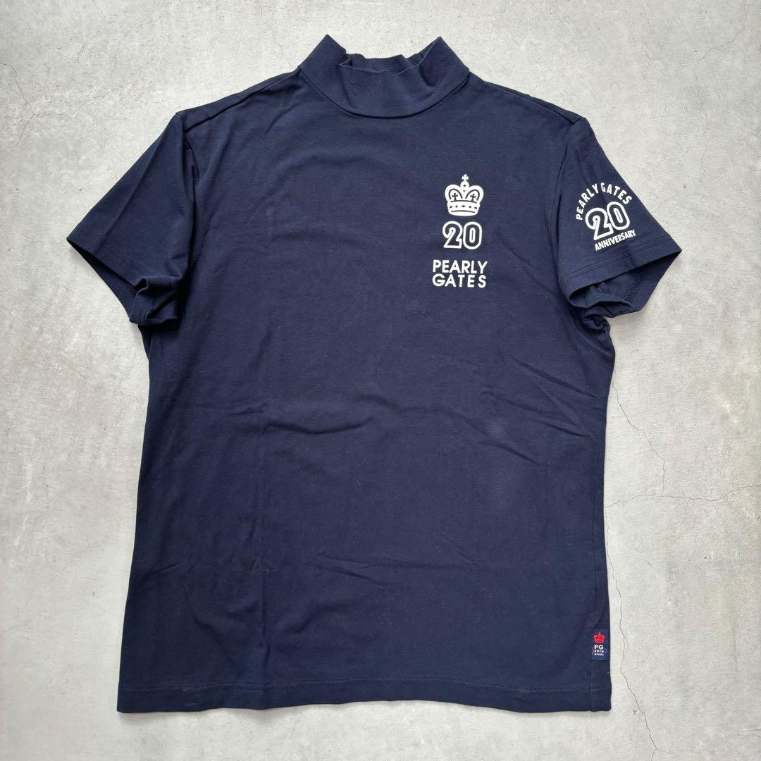 PEARLY GATES パーリーゲイツ モックネック半袖Tシャツ ロゴプリント