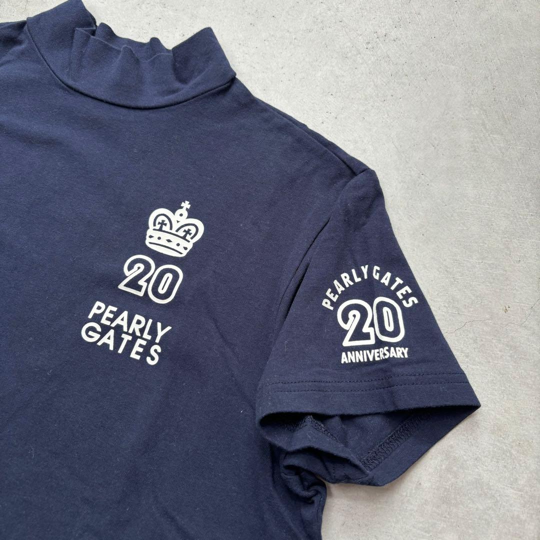 PEARLY GATES パーリーゲイツ モックネック半袖Tシャツ ロゴプリント