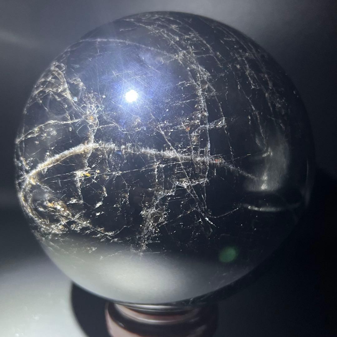 ✮極みの逸品✮✨漆黒玉超ハイパワー 黒水晶✨スターモリオン 黒水晶 丸玉 天然石