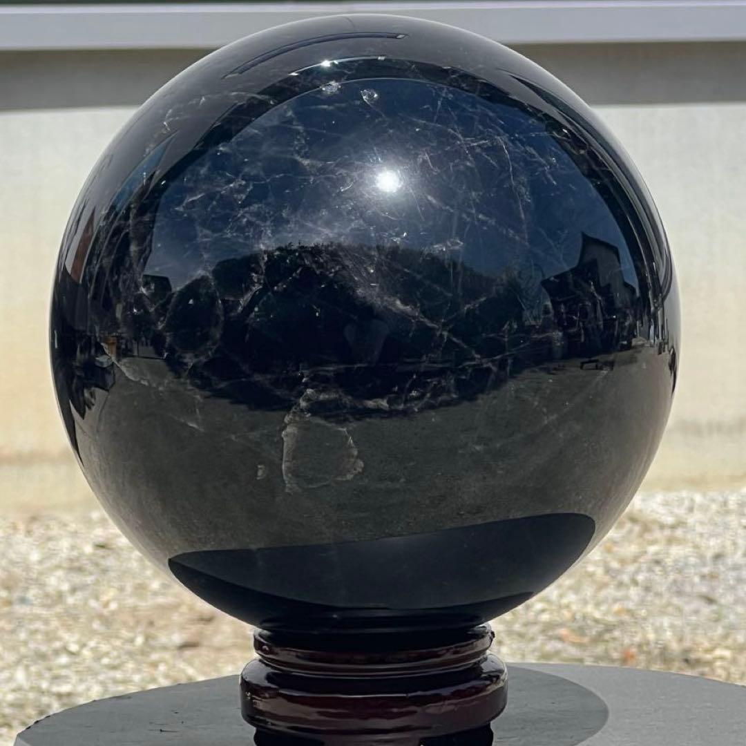 ✮極みの逸品✮✨漆黒玉超ハイパワー 黒水晶✨スターモリオン 黒水晶 丸玉 天然石