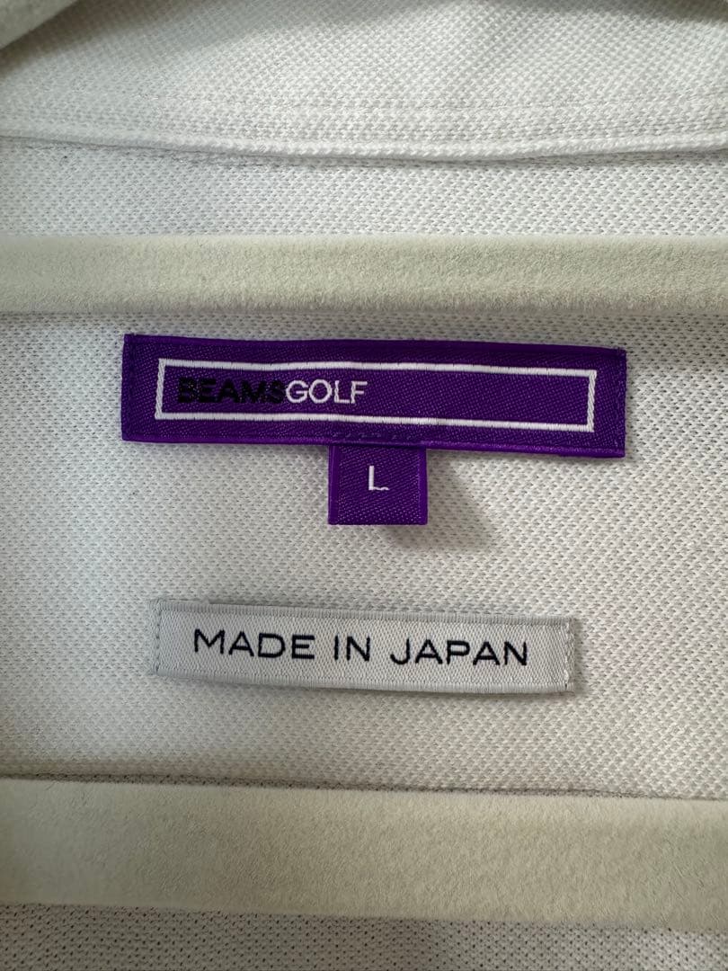 BEAMS GOLF ホワイトポロシャツ ボタンダウンL