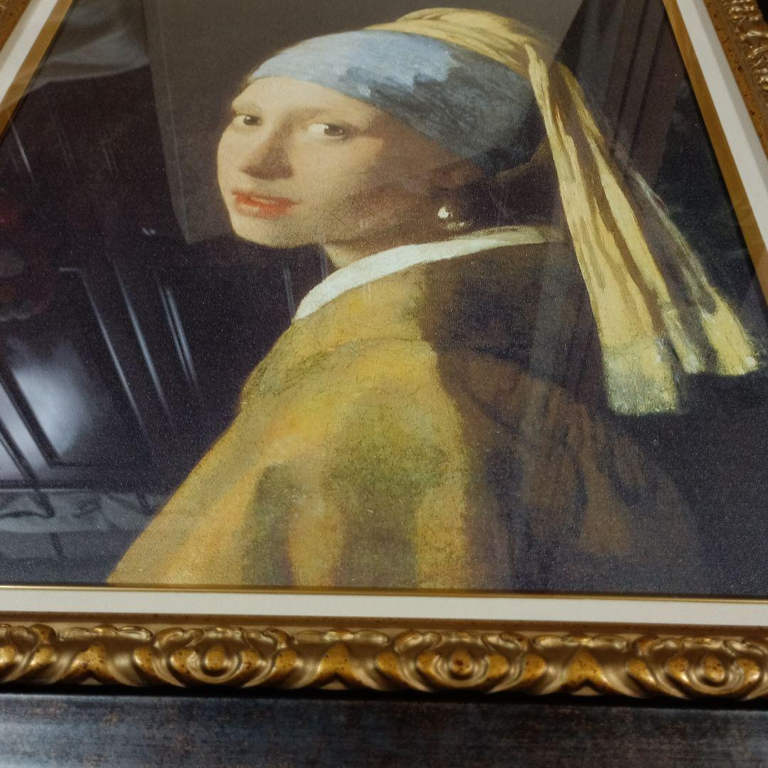 フェルメール真珠の耳飾りの少女 絵画 フレーム付き