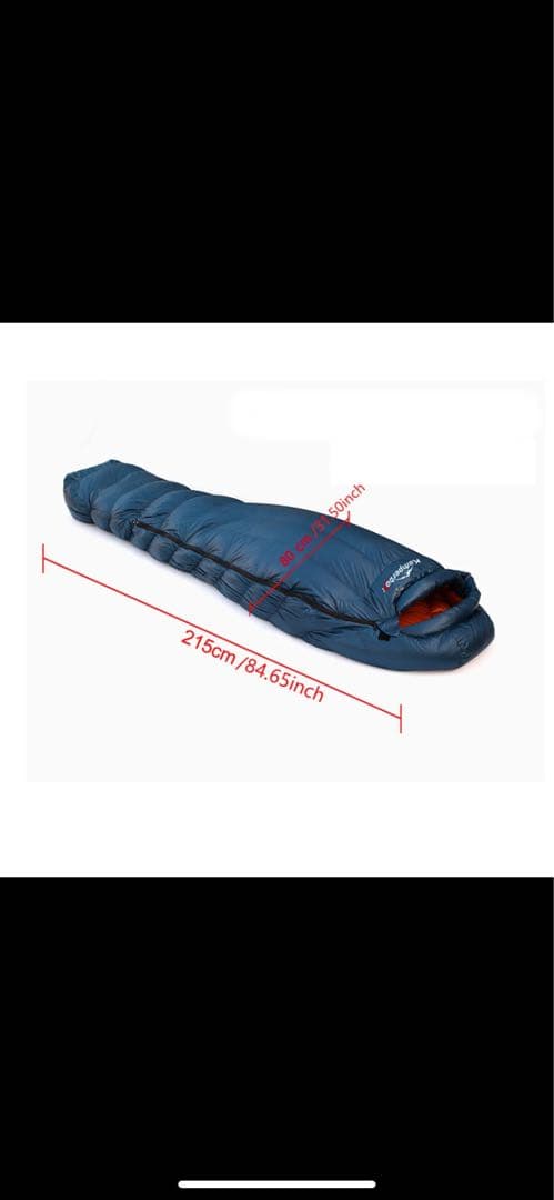 kanperbox シュラフ　極美品　ネイビー 超軽量　コンパクトシュラフ