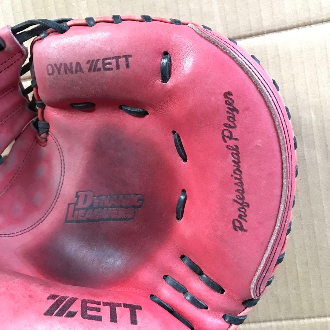 【本日限定セール❗️】ZETT 野球グローブ　キャッチャーミット　右用　赤　日本製