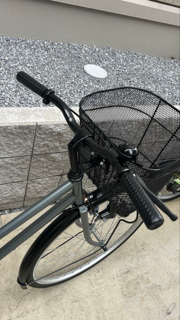 シティサイクル グレー バスケット付き