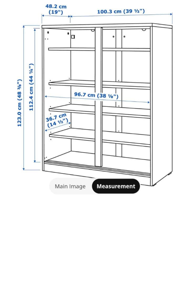 IKEA SYVDE cabinet with glass doors ②