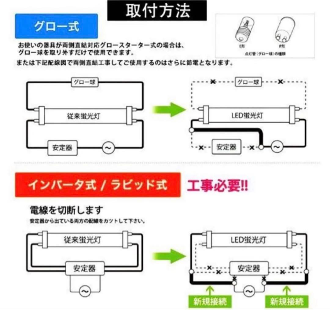 ルミーテック LED蛍光灯 40W形 40本　120cm 2500LM グロー式