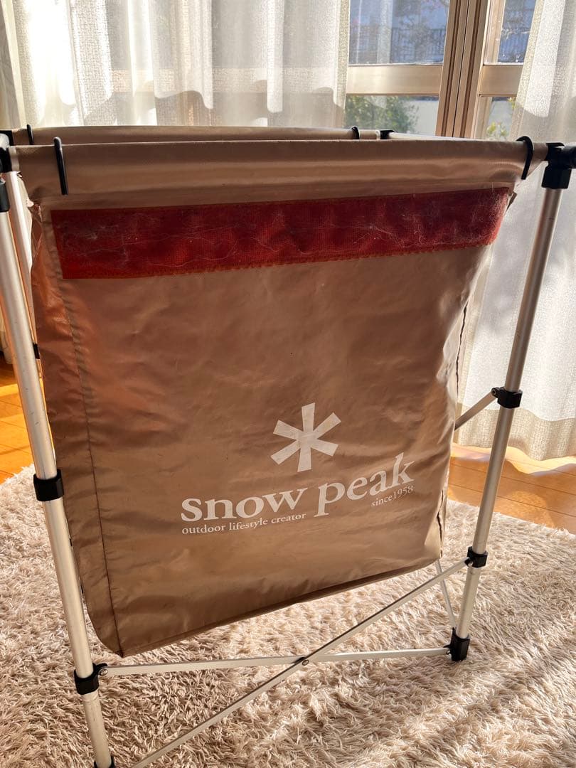 スノーピークpeak ガビングスタンド　ゴミ箱　ベージュ　廃盤品