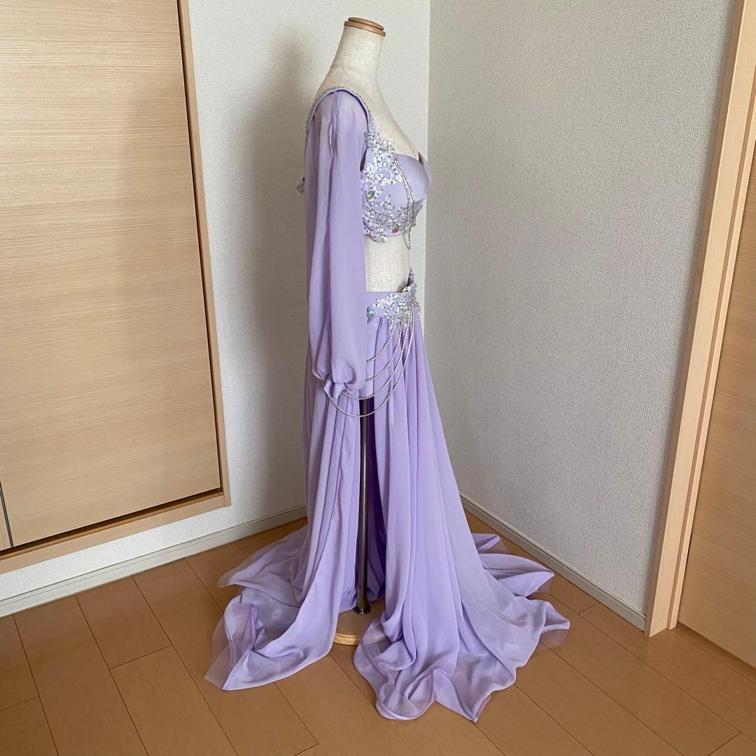 最大値引き！　袖あり　ベリーダンス　パープル　XXL