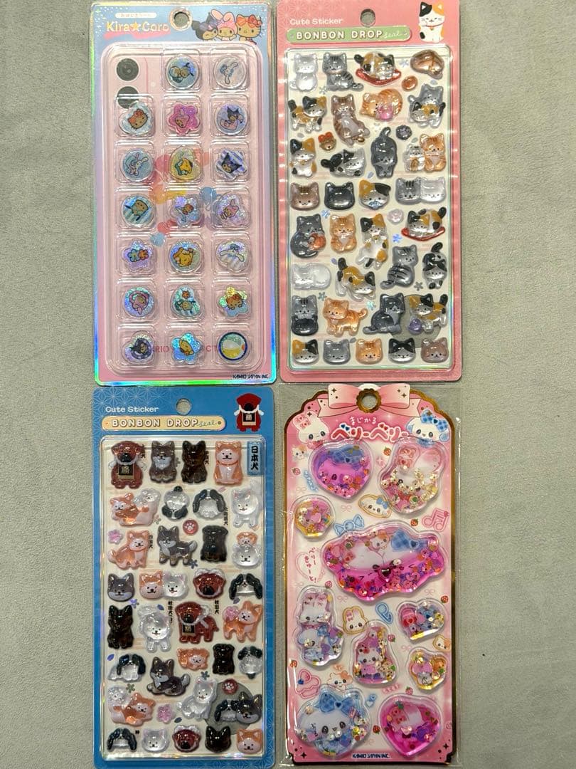 シール18枚セット ボンボンドロップシール うるちゅる コットンパフィーなど