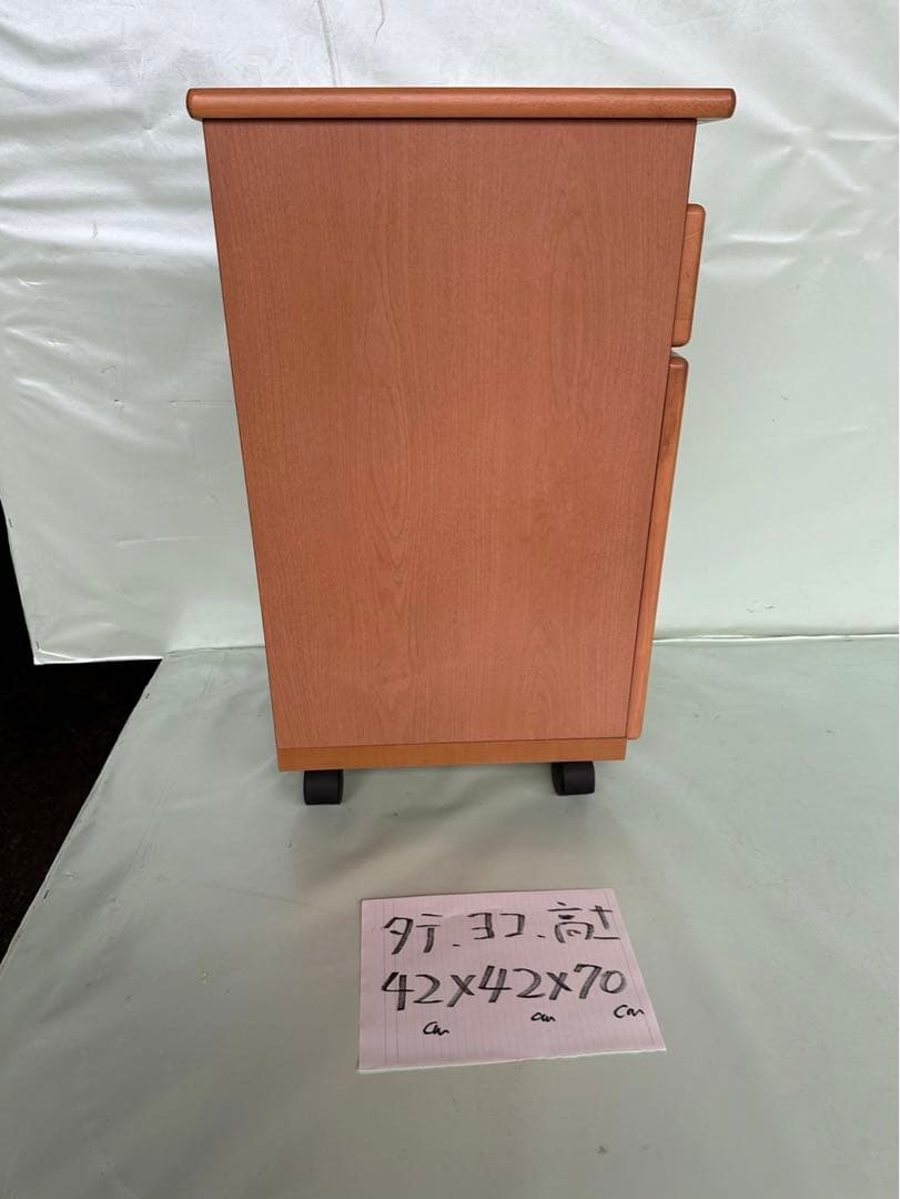 昭和レトロ　木製小物収納キャビネット 42x42x70 cm