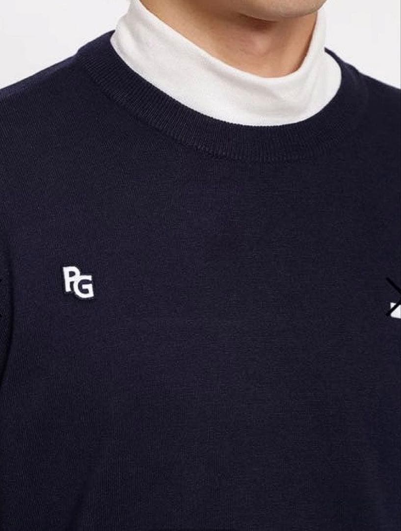 パーリーゲイツ 天竺インターシャクルーネックプルオーバー（D.NAVY／4）