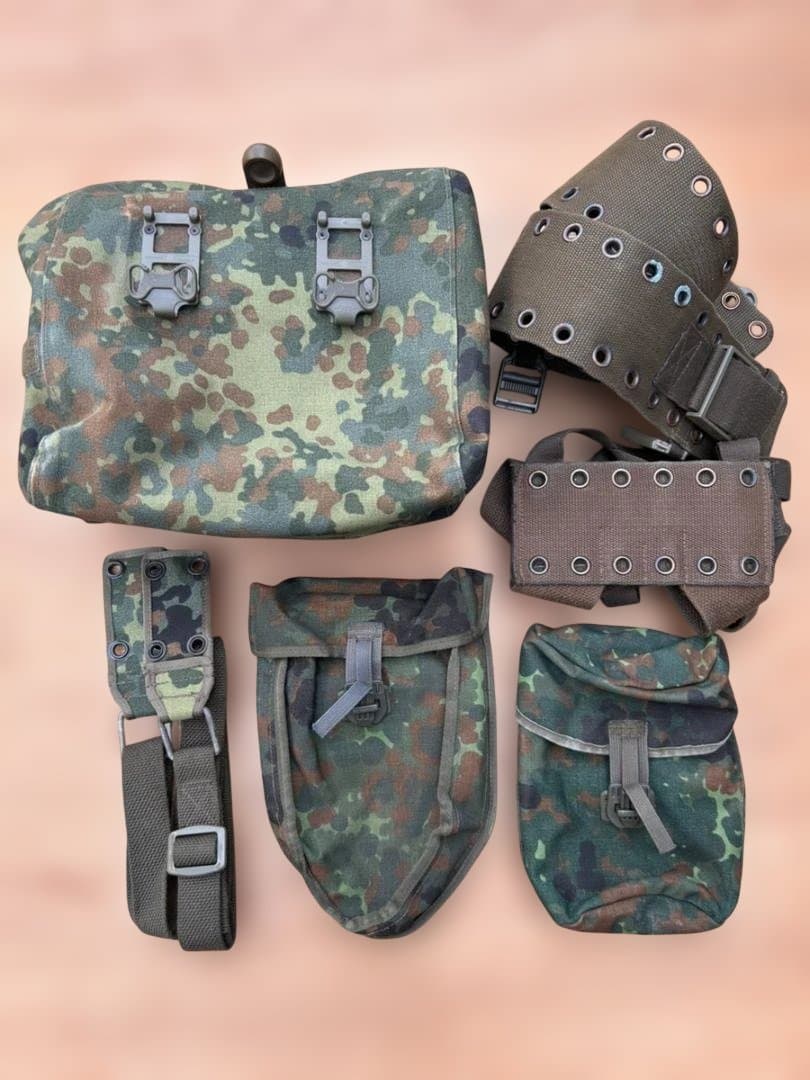 ドイツ軍放出品 5点セット システム95 サスペンダー フレックタン迷彩