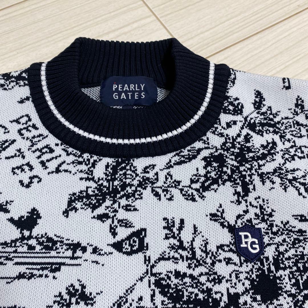 新品❣️パーリーゲイツ　花柄　モックネック　ニットワンピース　ゴルフウェア