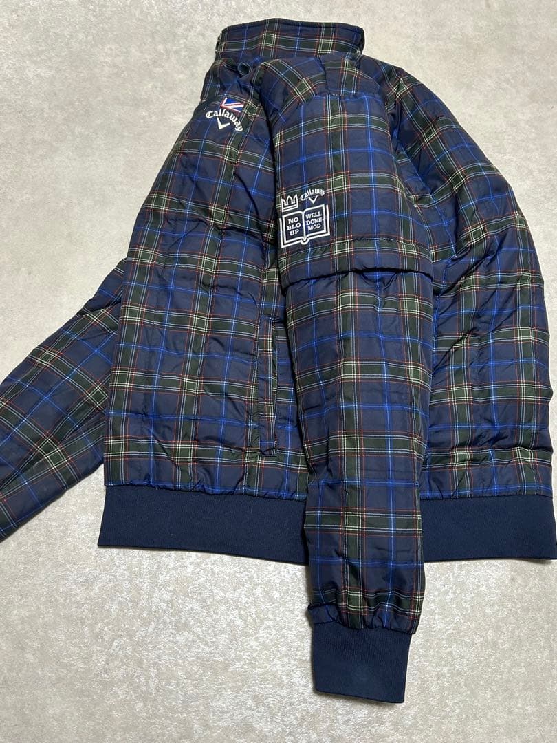 極美品 Callaway 4way チェック ダウンジャケット L メンズ