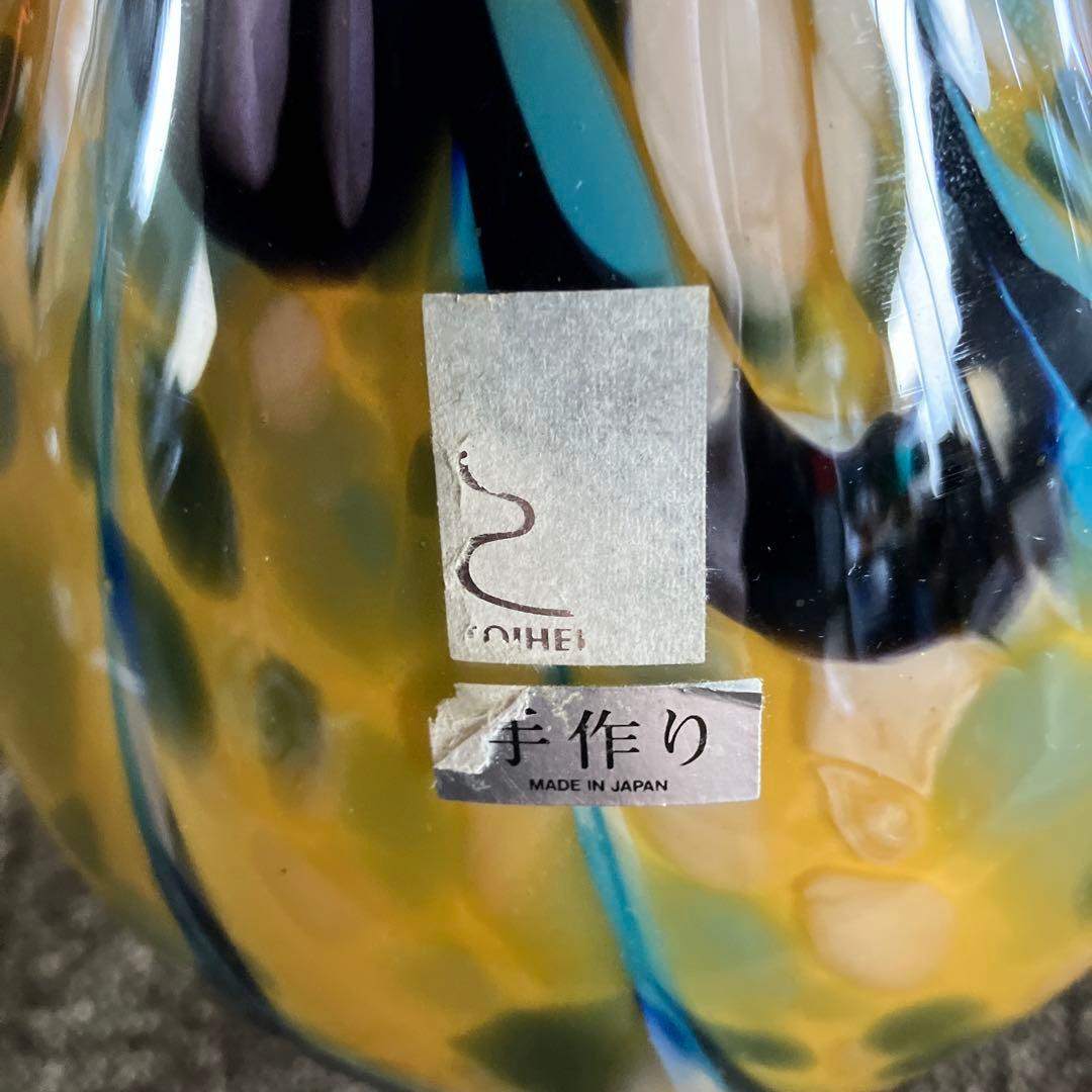 アンティーク　フラワーベース　花瓶　花器　マーブルカラー