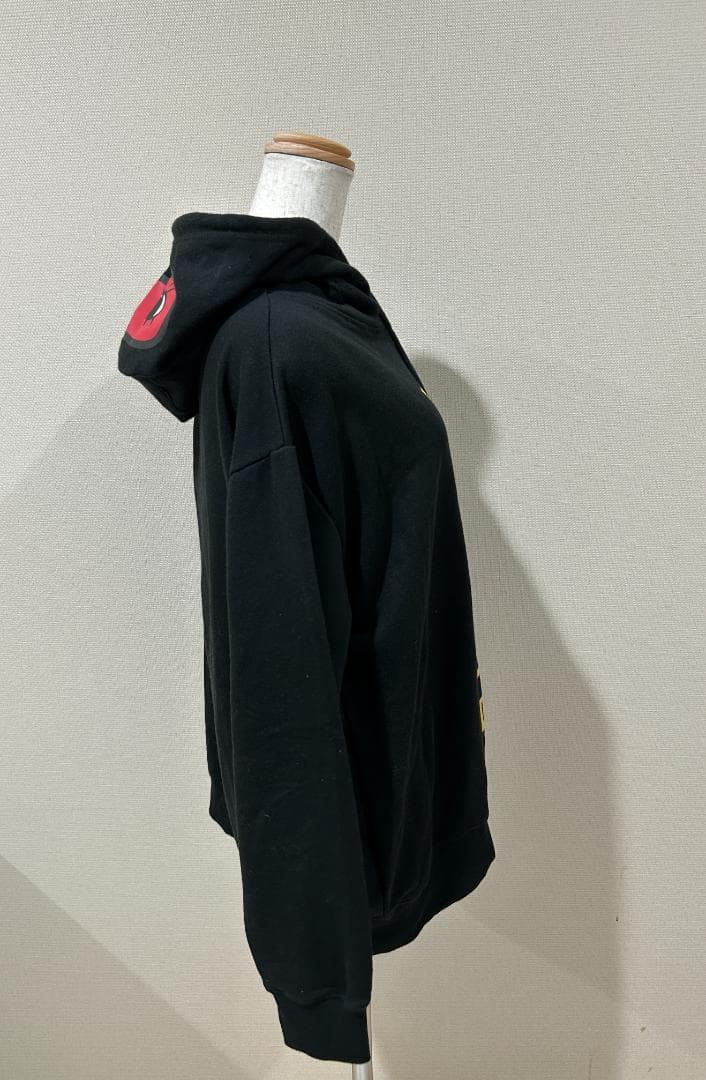 美品 銀魂 沖田総悟 プルオーバー L 黒 フード目隠し 希少