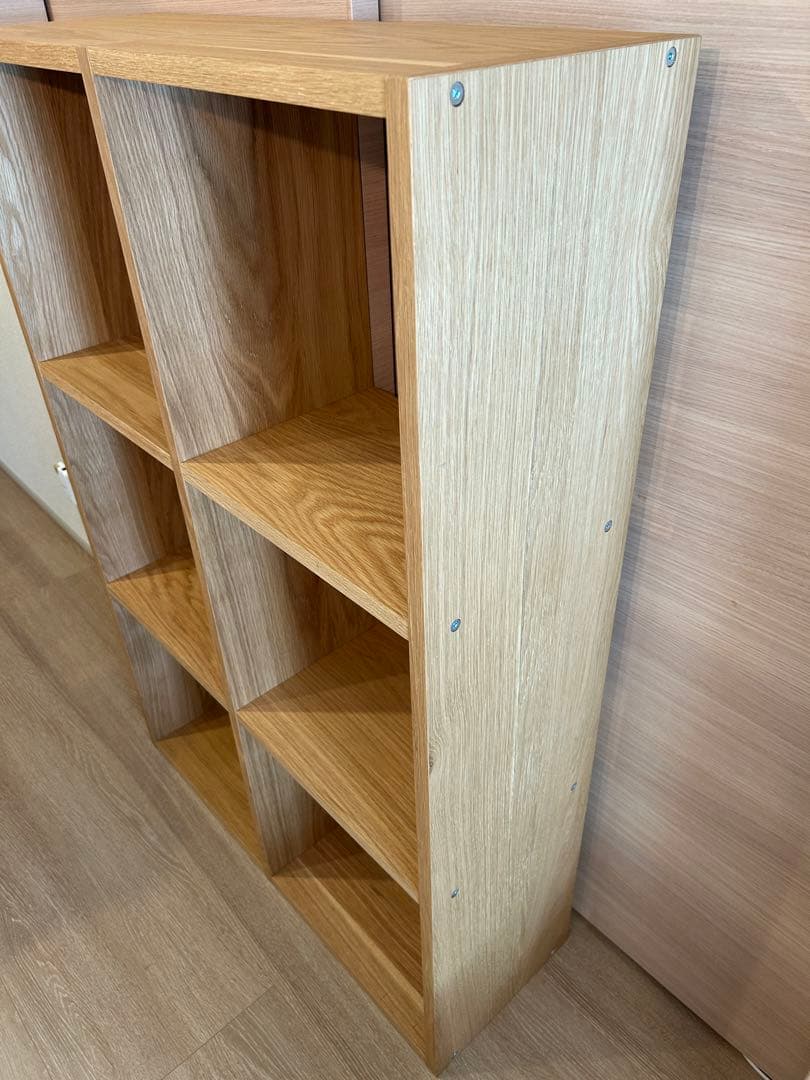 【送料込美品】MUJIスタッキングシェルフセット ３段×2列 オーク材
