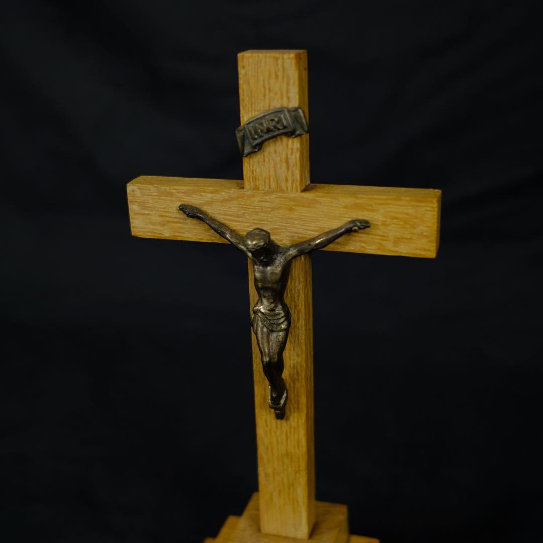 1950〜60s 磔刑像　キリスト教　クロス　オブジェ　INRI アンティーク