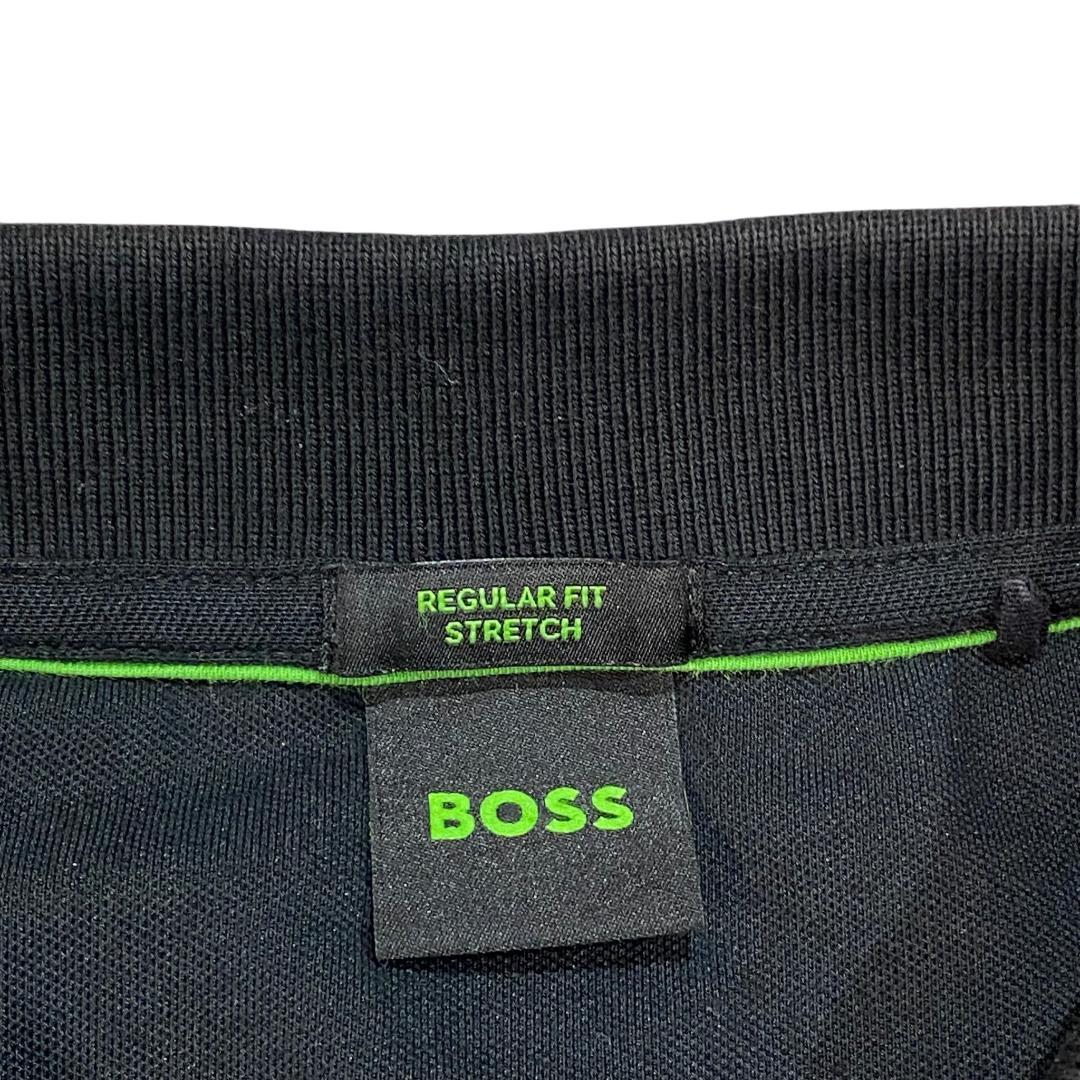 HUGO BOSS ヒューゴボス 半袖 ストレッチ ポロシャツ L ブラック