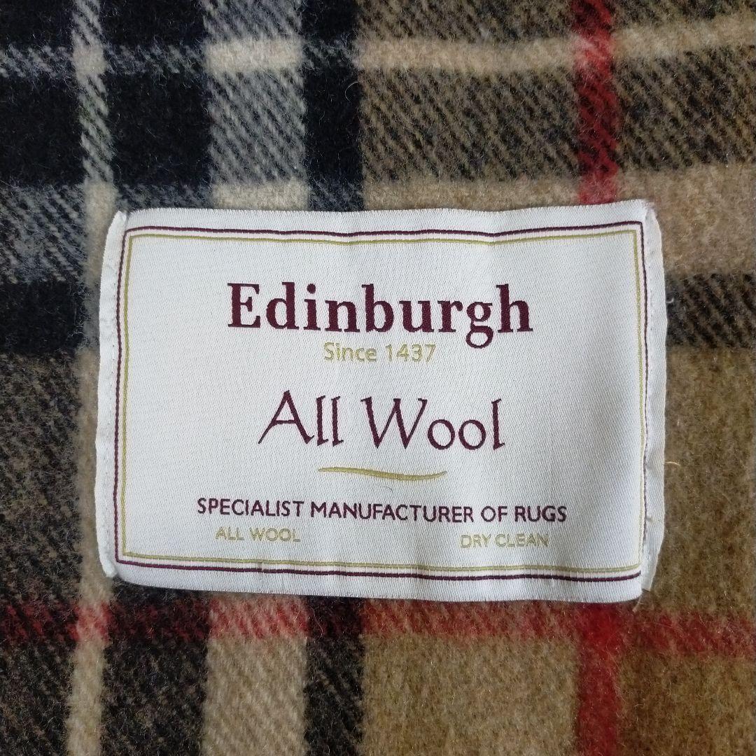老舗 Edinburghエディンバラ オールウール大判ブランケット ラグ　カバー