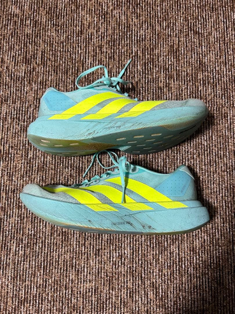 adidas ADIZERO EVO SL 27.5cm ライトブルー/イエロー
