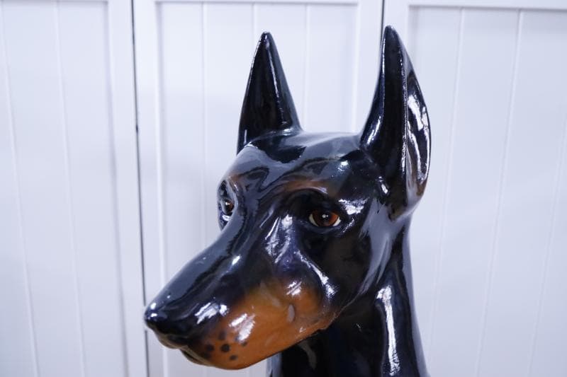 \"飼い主さん\"募集中【犬】ドーベルマン置物】大型犬