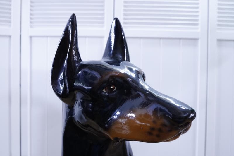 \"飼い主さん\"募集中【犬】ドーベルマン置物】大型犬