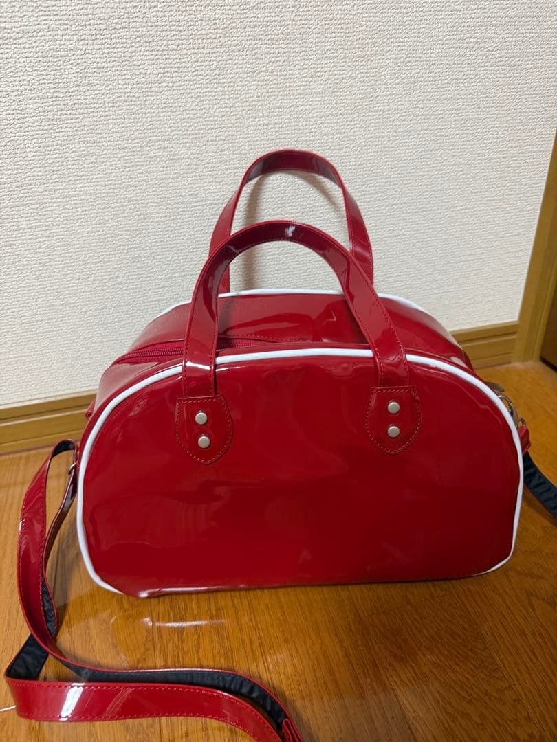 美波　373 ENAMEL LIVE BAG (BURGUNDY)