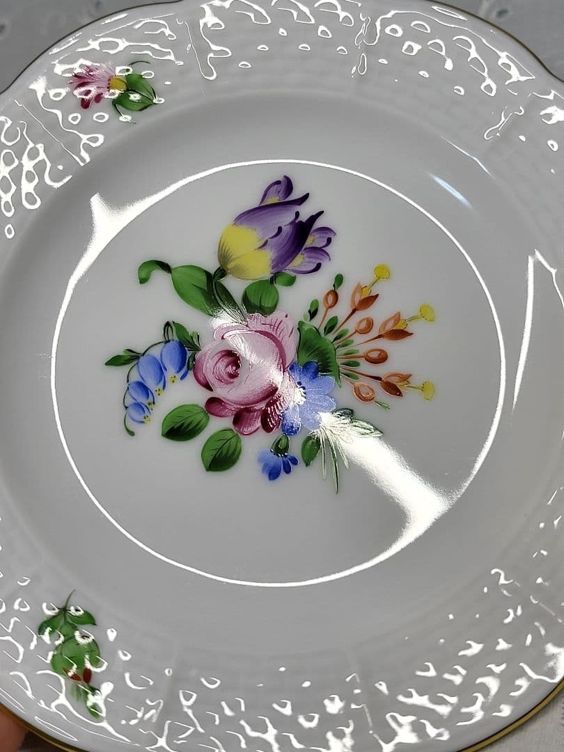 未使用✨ヘレンド フラワーブーケ ミニプレート 小皿 薔薇 チューリップ 花2枚