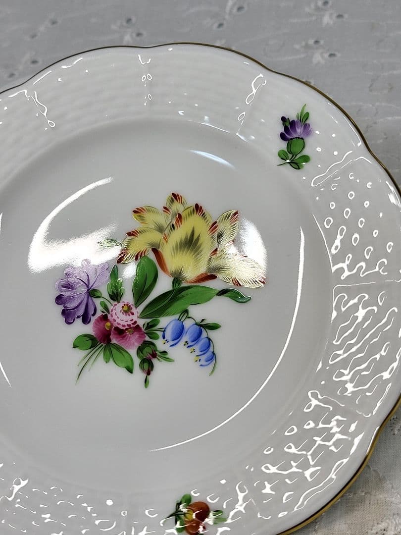 未使用✨ヘレンド フラワーブーケ ミニプレート 小皿 薔薇 チューリップ 花2枚